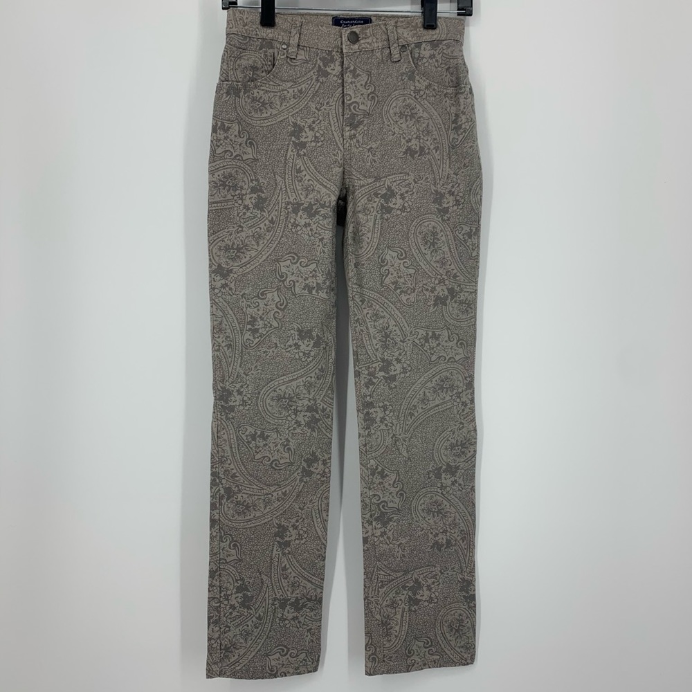 Charter Club Pants Classic Straight Paisley Grey